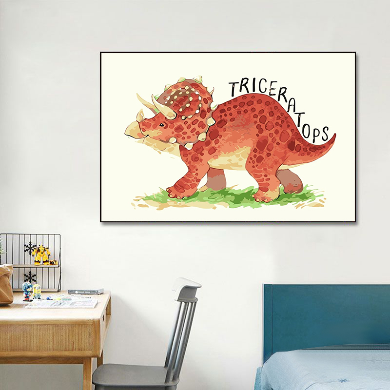 Watercolor Dinosaur Poster Nur - Baby Nursery Animal Pictures avaliação e preço