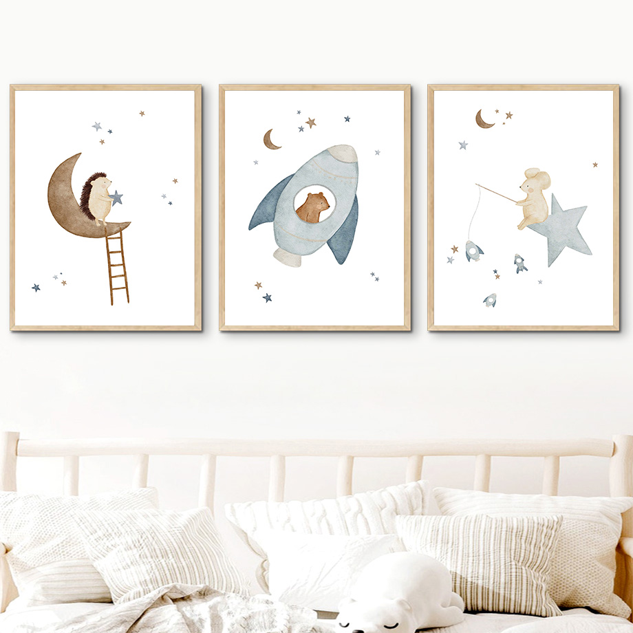 Cartoon Animals Nursery Wall A - Baby Nursery Animal Pictures avaliação e preço
