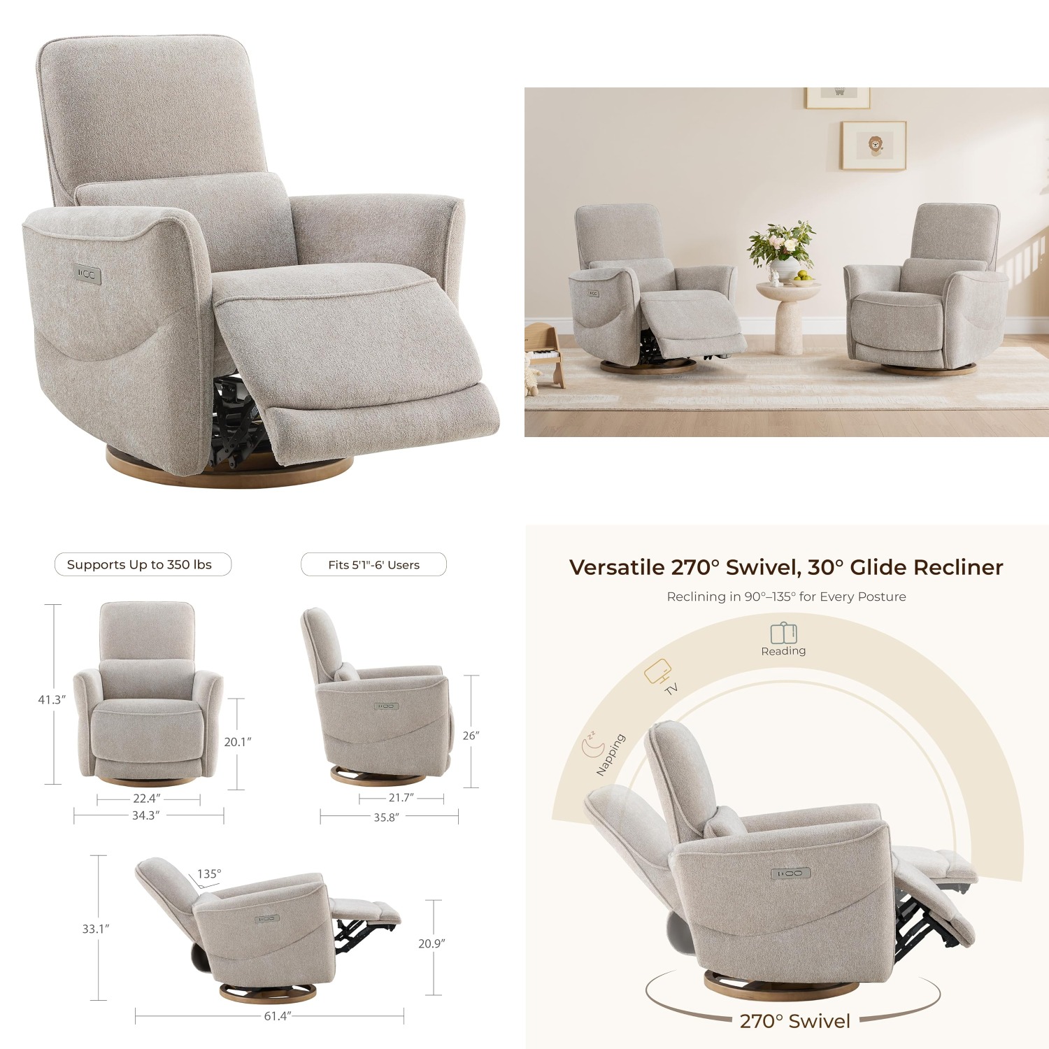 Nursery Rocking Swivel Glider  - Rocking Chair Nursery avaliação e preço